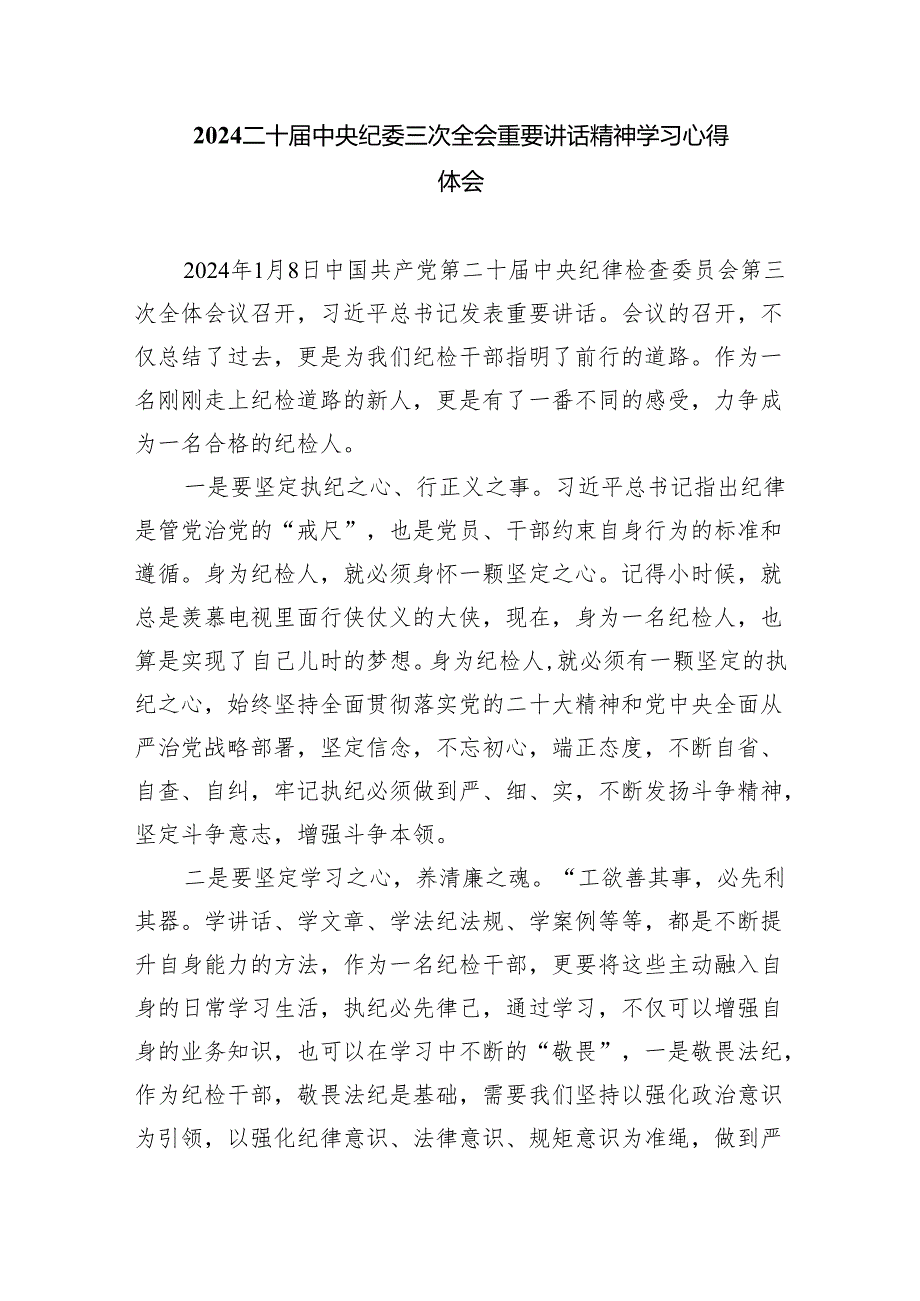 学习二十届中央纪委三次全会重要讲话精神心得体会研讨发言材料【5篇】供参考.docx_第3页