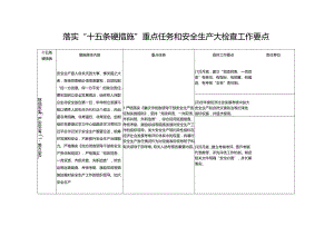 落实“十五条硬措施”重点任务和安全生产大检查工作要点.docx