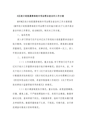 X区统计造假屡禁难绝专项治理自查自纠工作方案.docx