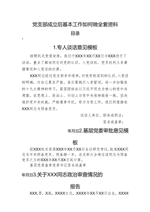 党支部成立后基本工作如何做全套资料.docx