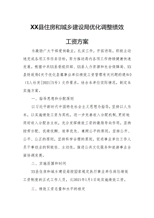 XX县住房和城乡建设局优化调整绩效工资方案.docx