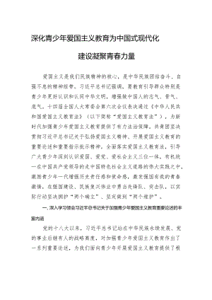 深化青少年爱国主义教育+为中国式现代化建设凝聚青春力量.docx