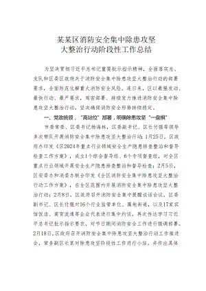 某某区消防安全集中除患攻坚大整治行动阶段性工作总结.docx