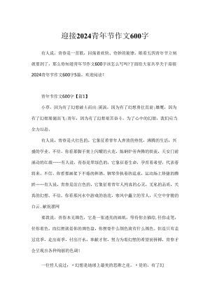 迎接2024青年节作文600字.docx