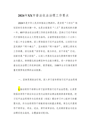 2024年XX市普法依法治理工作要点.docx