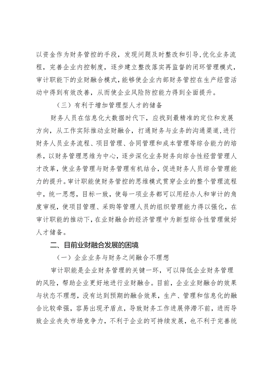 强化审计职能推动业财融合发展的几点思考.docx_第2页