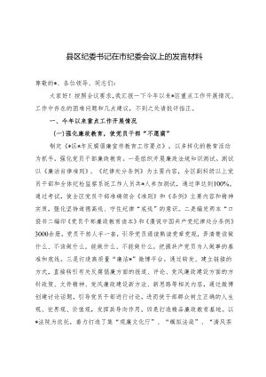 2024年县区纪委书记在市纪委会议上的发言材料.docx