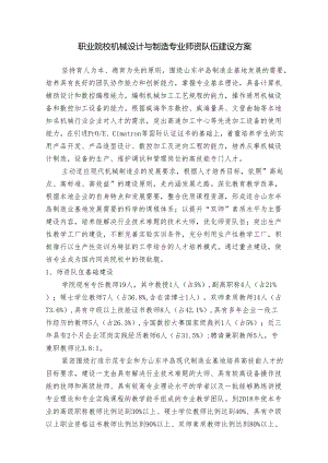 职业院校机械设计与制造专业师资队伍建设方案.docx