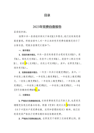 党费工作自查报告汇编（6篇）.docx