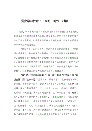 党史学习教育：“乡”约田间饮“村酿”.docx