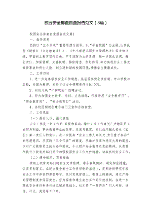 校园安全排查自查报告范文（3篇）.docx