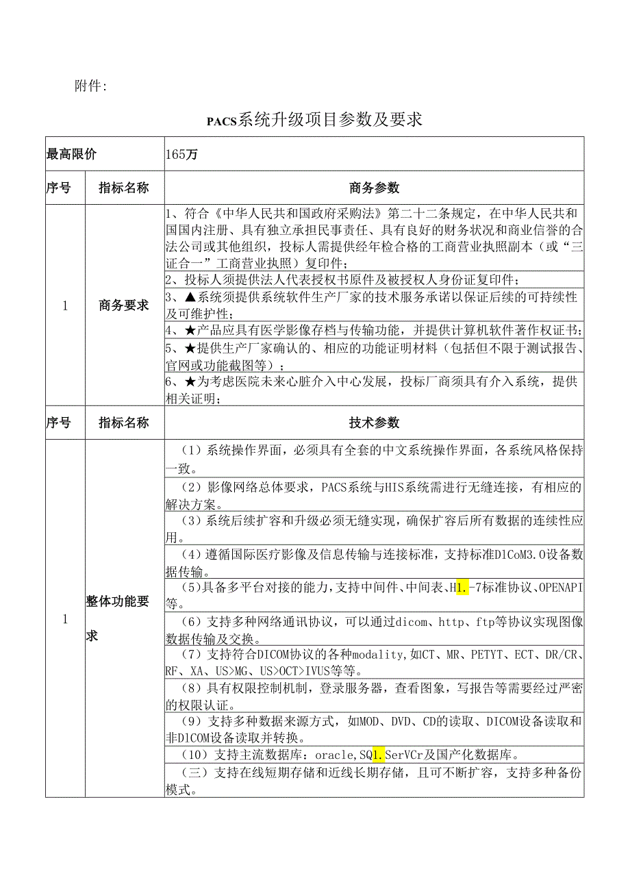 XX中医医院PACS系统升级项目的询价公告（2024年）.docx_第2页