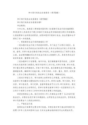 审计局行政执法自查报告（通用3篇）.docx