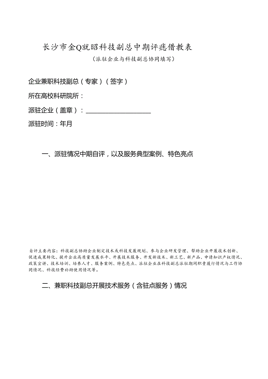 企业兼职科技副总中期评估绩效表（派驻企业填写）.docx_第2页