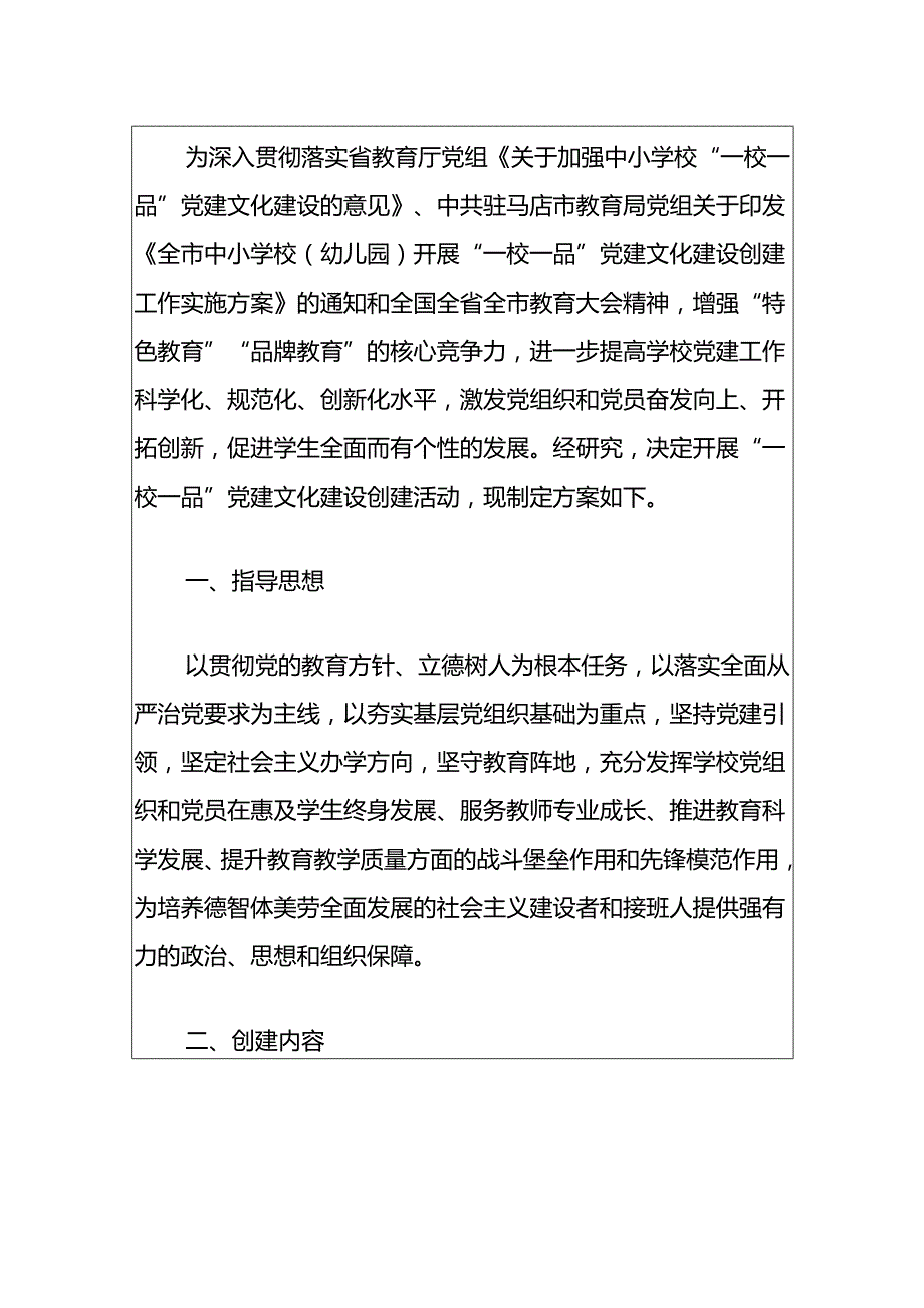 关于学校一校一品党建品牌创建方案（精选）.docx_第2页