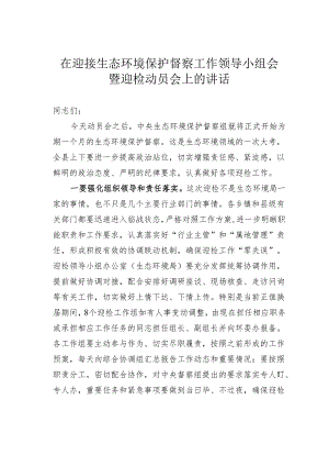 在迎接生态环境保护督察工作领导小组会暨迎检动员会上的讲话.docx