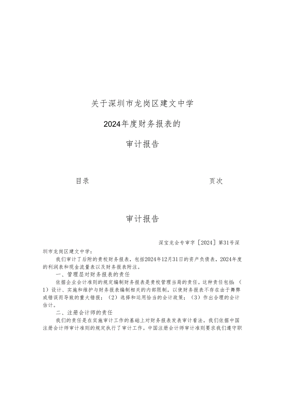 深圳龙岗区建文中学2024年财务审计报告.docx_第1页