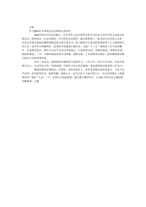 学习2024年全国两会会议精神心得体会.docx