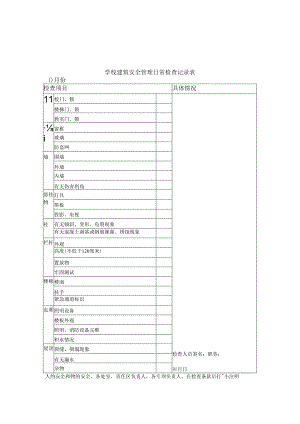 校园教学设施、辅助设施建筑宿舍安全管理日常检查表.docx