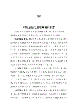 村级后备干部培养情况汇报（3篇）.docx