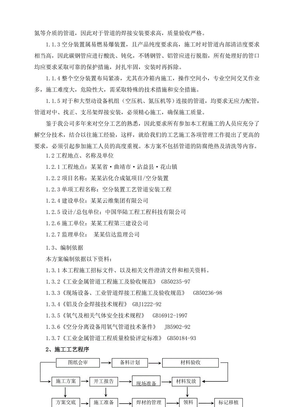 合成氨项目空分装置工艺管道安装施工方案.doc_第3页