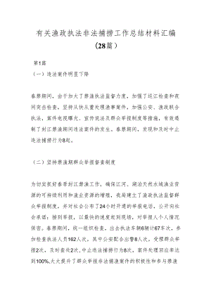 (28篇)有关渔政执法非法捕捞工作总结材料汇编.docx