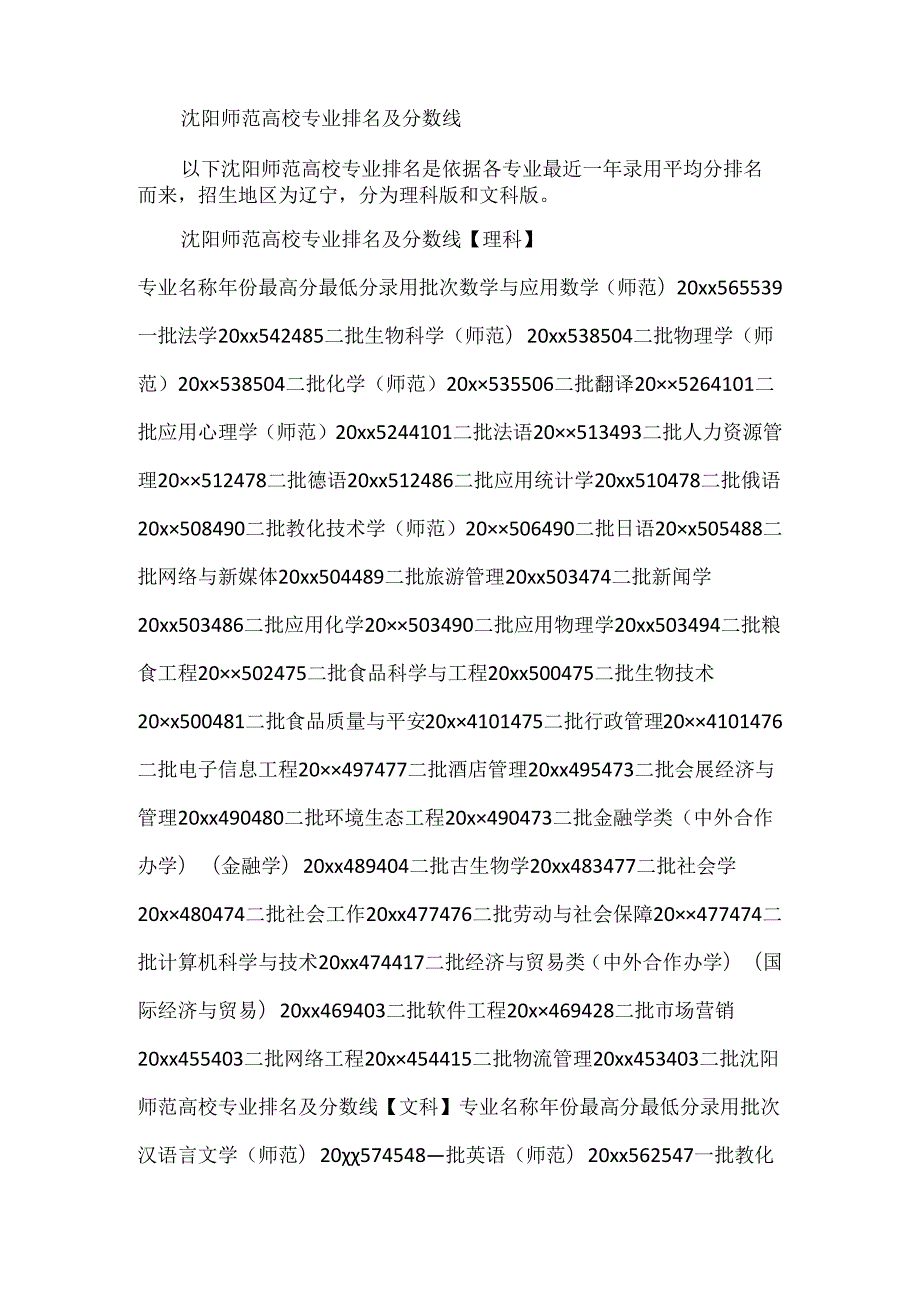 20xx沈阳师范大学专业排名.docx_第2页