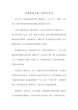 发展县域文旅心得体会发言.docx