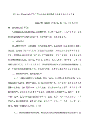 浙江省人民政府办公厅关于促进检验检测服务业高质量发展的若干意见.docx