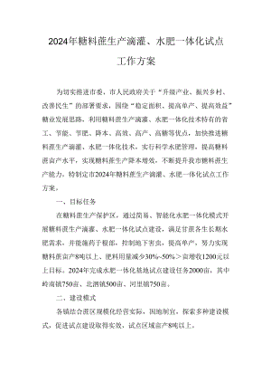 2023年糖料蔗生产滴灌、水肥一体化试点工作方案.docx