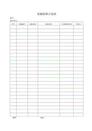 设施检修计划表.docx