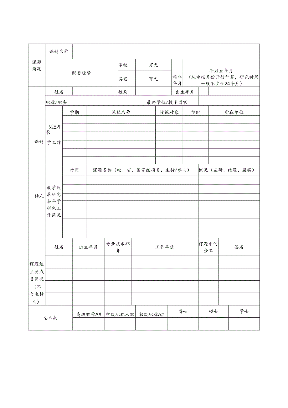 江西省高等学校教学改革研究课题申报书（2024年）.docx_第3页