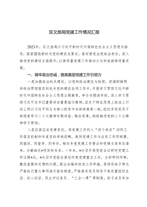 2024年区文旅局党建工作情况汇报.docx