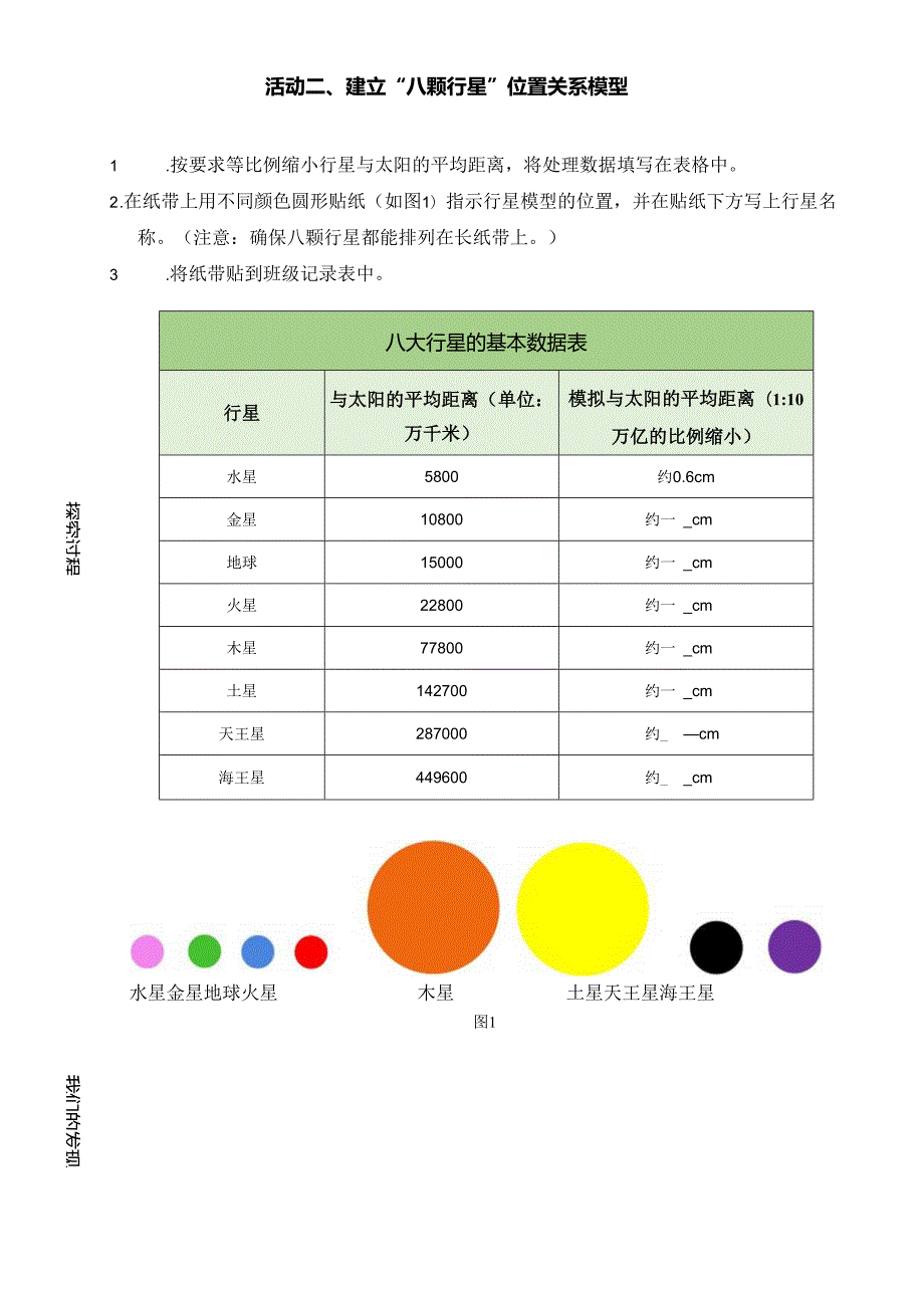 教科版小学六年级科学下册宇宙单元八颗行星课堂记录单.docx_第2页