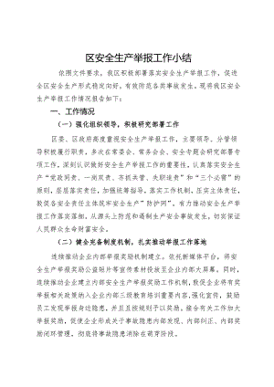 区安全生产举报工作小结.docx