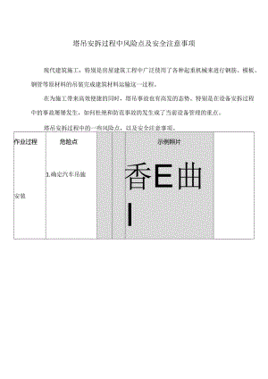 塔吊安拆过程中风险点及安全注意事项（2024年）.docx