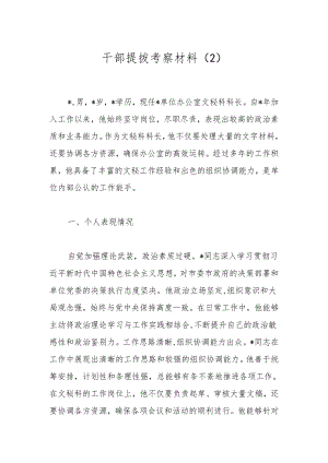 干部提拔考察材料（2）.docx