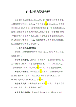 农村劳动力资源分析.docx