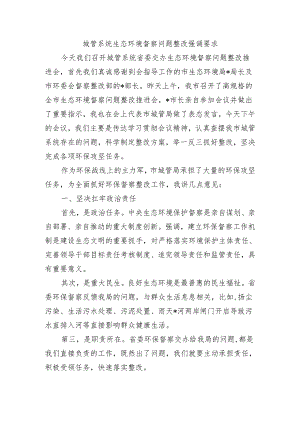 城管系统生态环境督察问题整改强调要求.docx