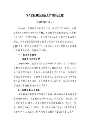 XX县巡视巡察工作情况汇报.docx