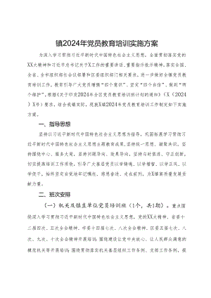 镇2024年党员教育培训实施方案.docx