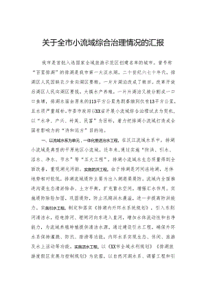 关于全市小流域综合治理情况的汇报.docx