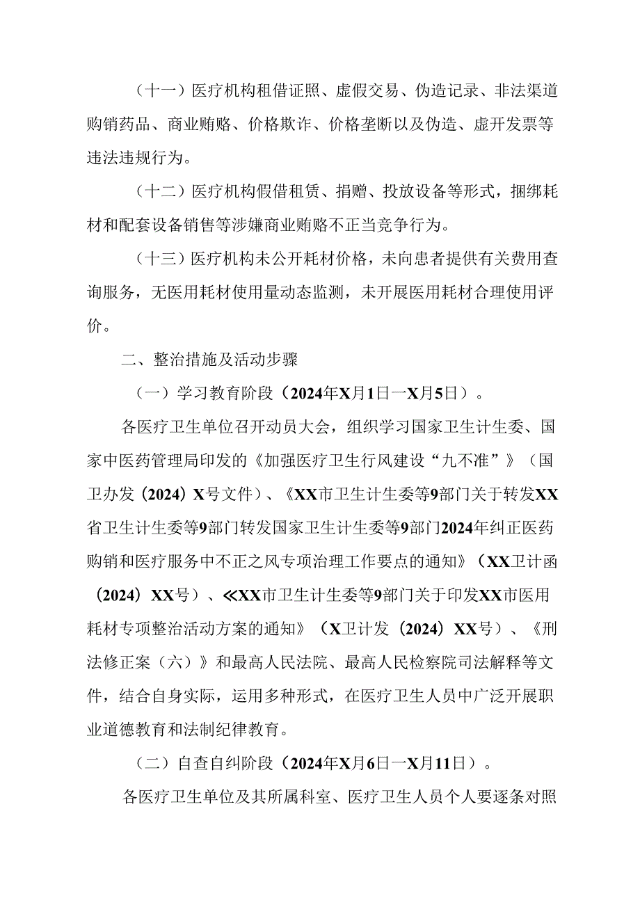 2024年医院开展纠正药销领域和医疗服务中不正之风工作实施方案.docx_第3页