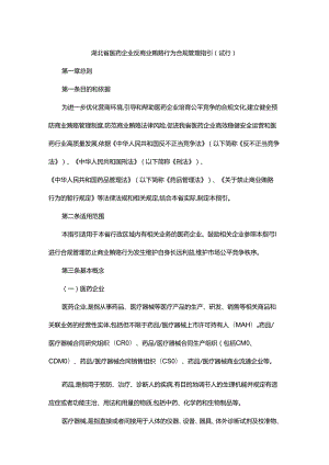 湖北省医药企业反商业贿赂行为合规管理指引.docx