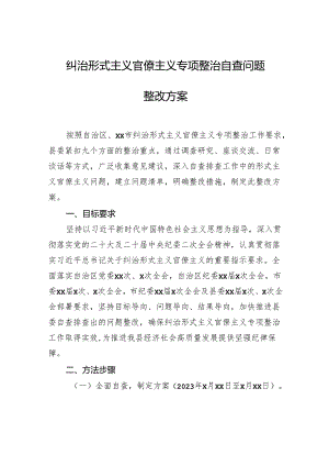 纠治形式主义官僚主义专项整治自查问题整改方案.docx