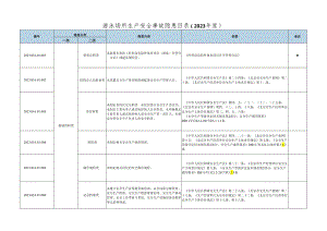 游泳场所生产安全事故隐患目录有依有据.docx