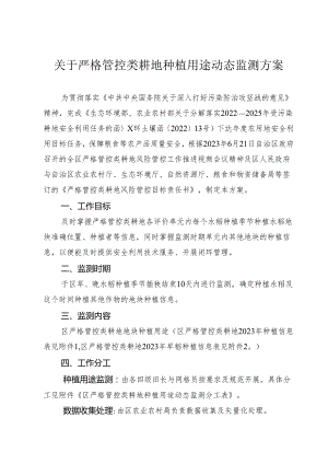 关于严格管控类耕地种植用途动态监测方案.docx