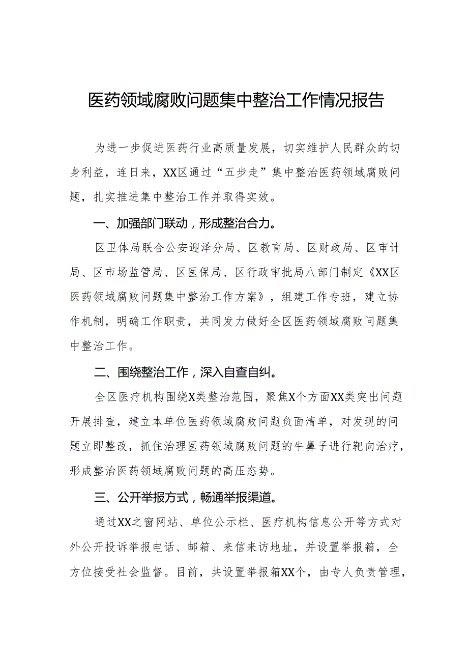 2024年卫生院开展医药领域腐败问题集中整治工作情况报告六篇.docx_第1页