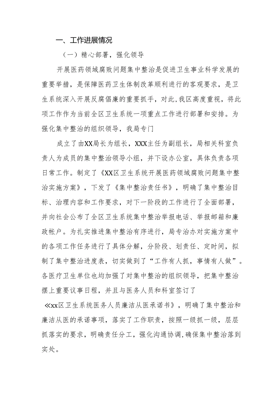 2024年卫生院开展医药领域腐败问题集中整治工作情况报告六篇.docx_第3页