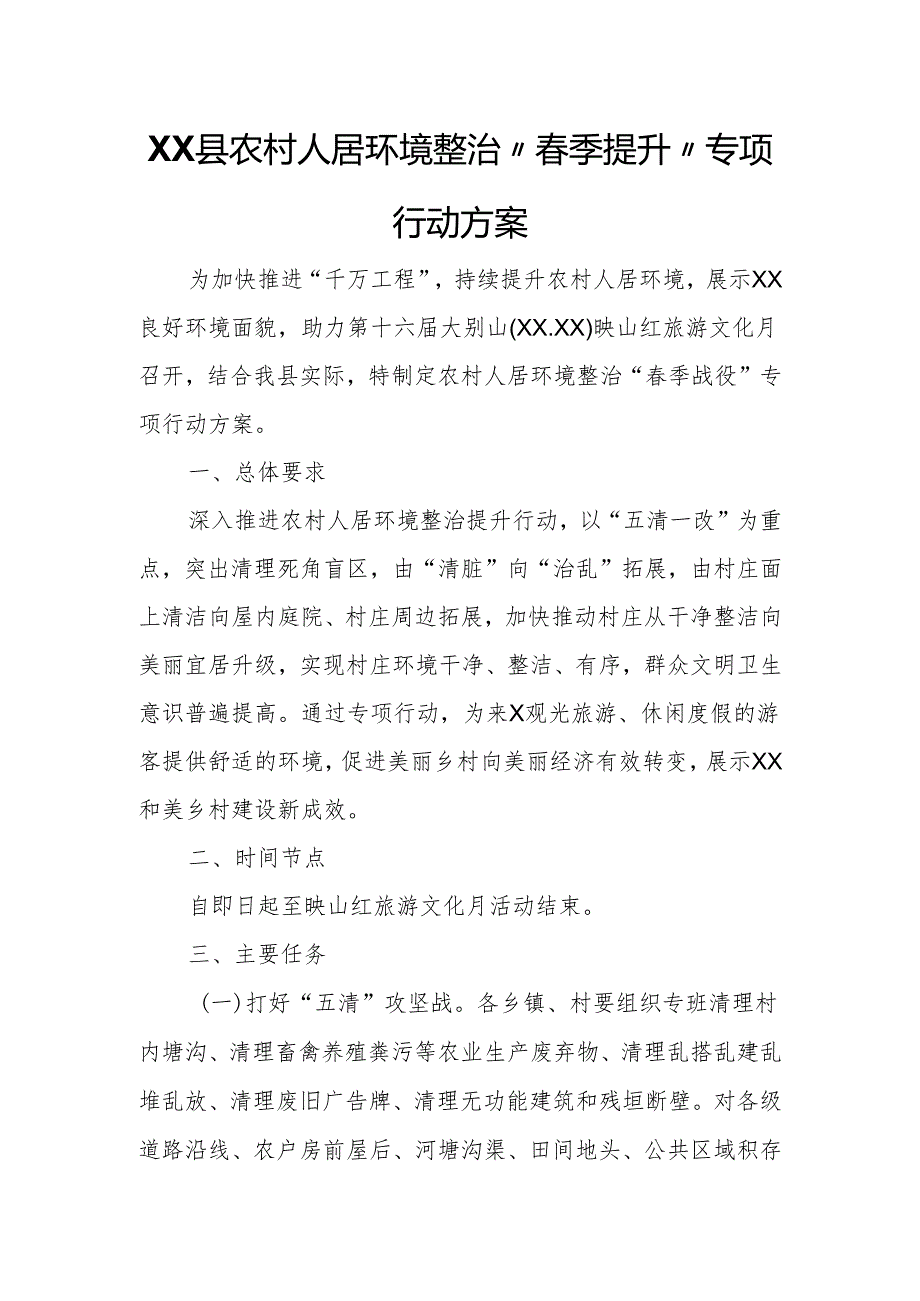 XX县农村人居环境整治“春季提升”专项行动方案.docx_第1页